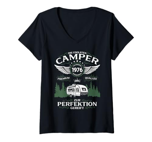 Damen 50. Geburtstag Mann Geschenk Camper Camping 1976 Lustiges T-Shirt mit V-Ausschnitt Damen 50. Geburtstag Mann Geschenk Camper Camping 1976 Lustiges T-Shirt mit V-Ausschnitt von 50 Jahre Camper Sprüche Geschenk Camping Lustig