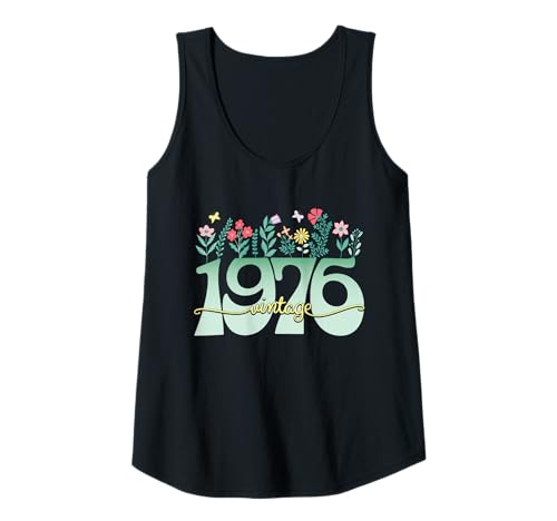 Damen Vintage 50 Jahre Jahrgang 1976 Blumen Geburtstag Frauen Tank Top Damen Vintage 50 Jahre Jahrgang 1976 Blumen Geburtstag Frauen Tank Top von 50 Jahre Frau Geburtstag Jahrgang 1976 Ideen