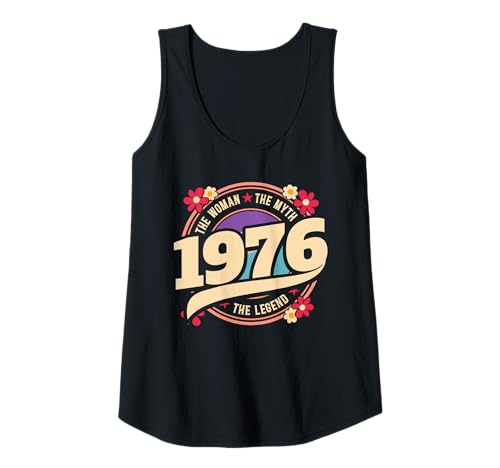Damen Vintage 50 Jahre Jahrgang 1976 Legende Geburtstag Frauen Tank Top Damen Vintage 50 Jahre Jahrgang 1976 Legende Geburtstag Frauen Tank Top von 50 Jahre Frau Geburtstag Jahrgang 1976 Ideen
