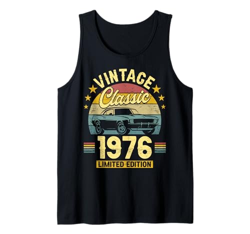Vintage 50 Jahre Jahrgang 1976 Auto Geburtstag Männer Tank Top von 50 Jahre Mann Geburtstag Jahrgang 1976 Ideen