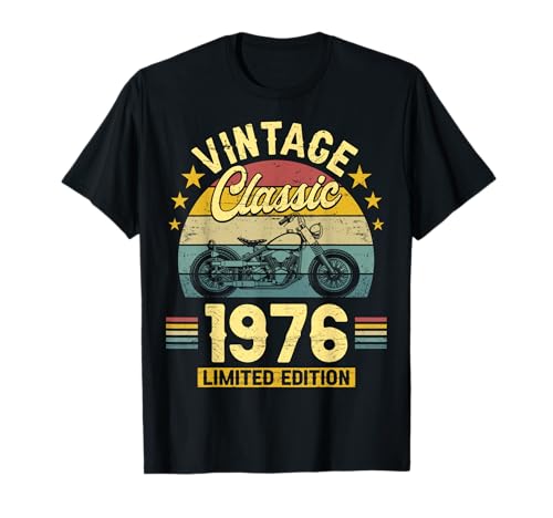 Vintage 50 Jahre Jahrgang 1976 Biker Geburtstag Männer T-Shirt von 50 Jahre Mann Geburtstag Jahrgang 1976 Ideen
