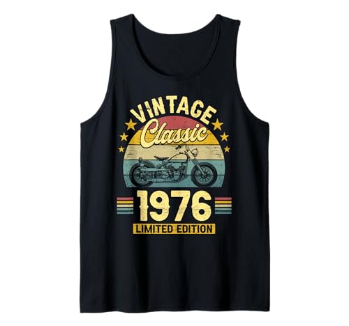 Vintage 50 Jahre Jahrgang 1976 Biker Geburtstag Männer Tank Top von 50 Jahre Mann Geburtstag Jahrgang 1976 Ideen