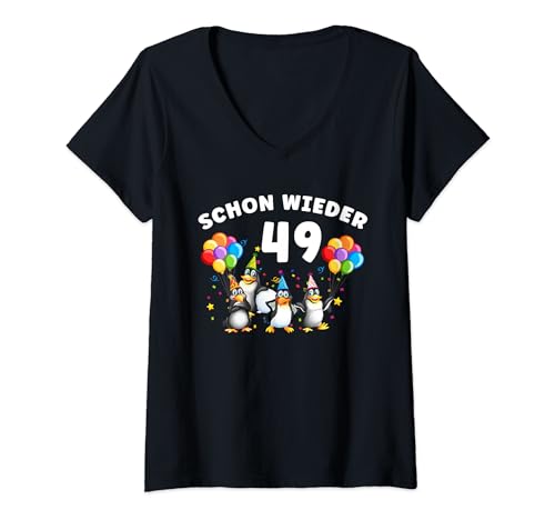 Damen Zum 50. Geburtstag schon wieder 49 T-Shirt mit V-Ausschnitt Damen Zum 50. Geburtstag schon wieder 49 T-Shirt mit V-Ausschnitt von 50. Geburtstag Feier Party Runder Geburtstag