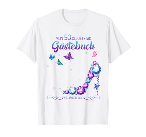 50. Geburtstag Gästebuch Frau 1975 Damen Geschenk Gästebuch T-Shirt von 50. Geburtstag Gästebuch Shirt Geschenk Party Deko