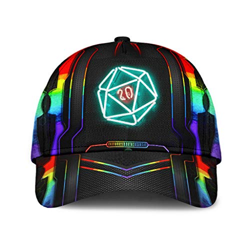 501 Baseball Cap DND Dungeon Game Neon Würfel Bunter Drache Regenbogen Einzigartige Geschenkidee Unisex Baseballmütze Reine Farbe Verstellbar Baseballkappe Für Reisen Wander von 501