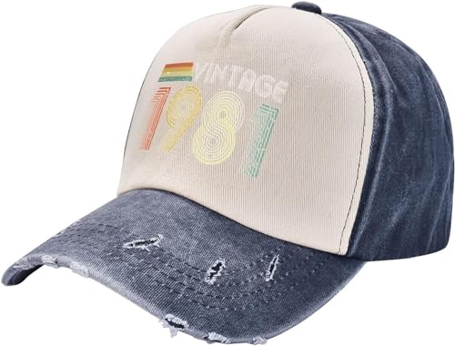 501 Baseball Cap Jahrgang 1981 Golf Caps Mode Trucker Hut Klassisch Baseballkappe Für Reisen Outdoor Running von 501