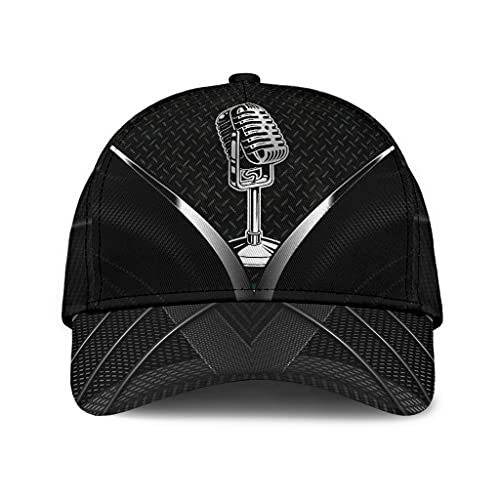 501 Baseball Cap Reto Mikrofon Singer Mc Einzigartige Geschenkidee Schwarz Silber Unisex Baseball Kappe Mütze Mode Leicht Hysteresenkappe Für Tennis Outdoor von 501