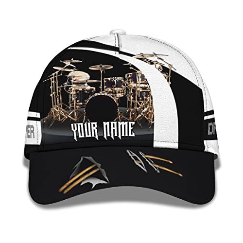 501 Baseball Mütze Musik-Schlagzeug-Set-Geschenk Für Schlagzeuger-Musikliebhaber Sonnenblende Mütze Verstellbare Trucker Baseballcap Baumwolle Schirmmütze Basecap Für Running, Teenager, Golf von 501