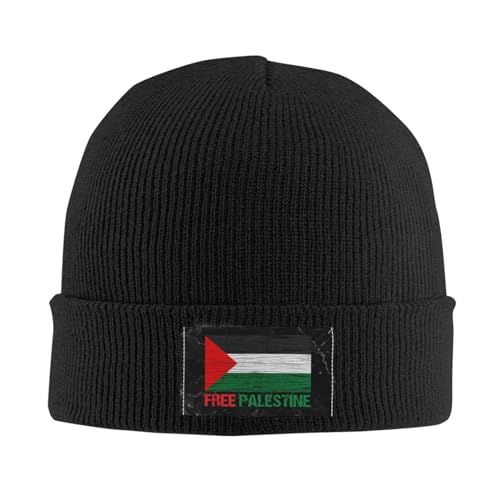 501 Beanie Mütze Palästina-Flagge Ich Stehe Mit Free Palestine Black Strickmütze Bequeme Wintermütze Klassisches Beanie Hat Für Radfahren Fischen Wandern von 501