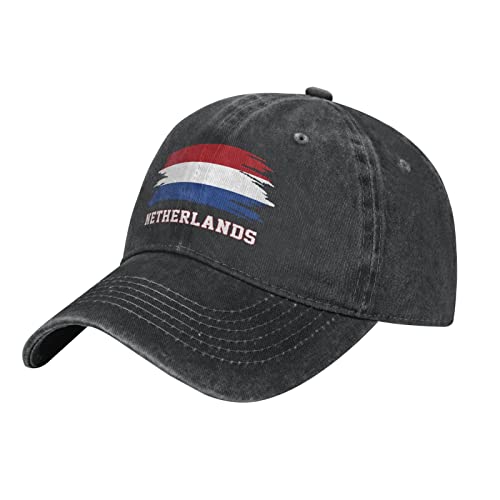501 Damen Herren Baseball Kappe Mütze Niederländische Flagge Niederländischer Holland Trucker Kappe Leicht Distressed Basecap Baumwolle Denim Hut Für Laufen Reisen Wander von 501
