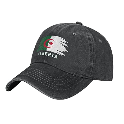 501 Damen Herren Baseball Kappen Algerien-Flagge Algerisch Baseballkappe Verstellbar Distressed Basecap Vintage Baseball Kappe Mütze Für Wander Golf Draussen von 501