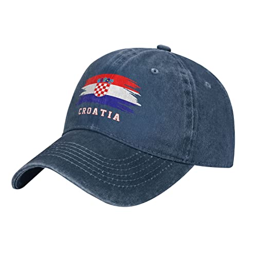 501 Damen Herren Denim Hut Kroatien-Flagge Kroatisch Angeln Hüte Baumwolle Baseboard Baseballkappe Leicht Cotton Cap Für Sport Tennis Wander von 501