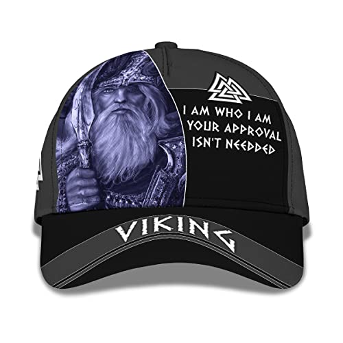501 Freizeit Basecap Wikinger Ich Bin, Wer Ich Bin. Ihre Zustimmung Ist Nicht Erforderlich. Krieger-Design Schirmmütze Basecap Vintage Basecap Leichtgewicht Baseball Cap Für Herren, Damen, Teenager von 501
