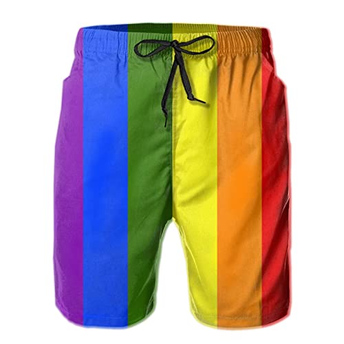 501 Herren Sweatpants Gay-Pride-Flagge Freizeithose Jogger Shorts Freizeit Kurze Hose Lässige Surf Schwimmhose XXL von 501