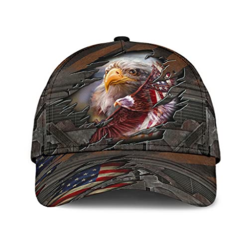 501 Outdoor Hut Eagle American Freedom Us Flag Stolze Vintage Grau-Braun-Geschenkidee Unisex Baseballmütze Atmungsaktiv Reine Farbe Baseball Kappen Für Wander Tennis von 501