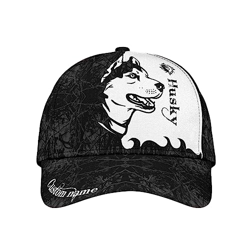 501 Personalisierte Husky-Liebhaber Herren Damen Snapback Kappe Leicht Abwaschbar Baseball Kappe Mütze Atmungsaktiv Baseballkappe Für Reisen Laufen Sport von 501