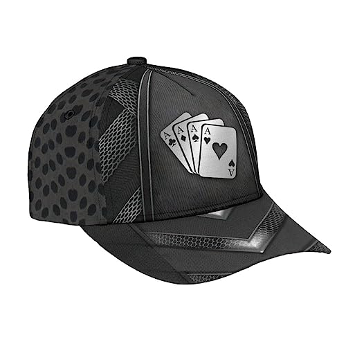 501 Spielkarte, Graues Linienmuster, Schwarz Herren Damen Baseball Kappen Leicht Basecap Reine Farbe Baseballkappe Für Angeln Golf Sport von 501