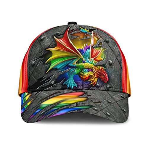 Angeln Hüte Dragon Cool Gay Equality Style Regenbogen Lesben LGBT Unisex Baseball Kappe Mütze Mode Reine Farbe Hysteresenkappe Für Sport Tennis von 501