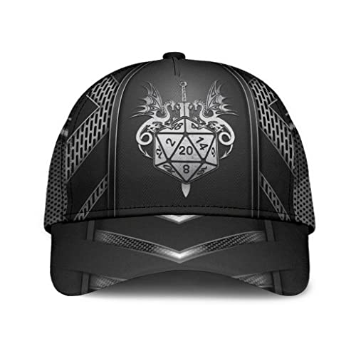 Baseball Kappe Mütze DND Dragon Black Dice Idea Dungeon Unique Unisex Trucker Kappe Reine Farbe Leicht Abwaschbar Hysteresenkappe Für Golf Tennis von 501