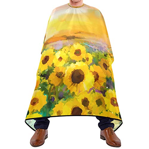 Friseurumhang 140x168cm, Gelbe Sonnenblume Professionelle Friseure Kleid Mode Unisex Friseurumhang Wasserdicht Friseur Umhänge, Für Kinder, Friseursalon, Färben von 501