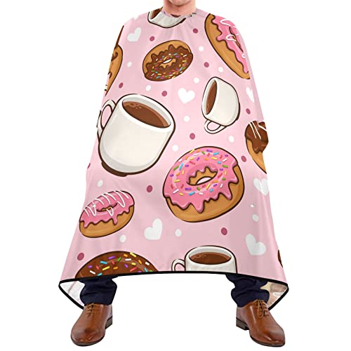 Friseurumhang 140x168cm, Kaffee Donut Herren Umhang Mode Barbiere Cape Wasserdicht Friseur Umhang, Für Erwachsene, Barbershops, Friseursalon von 501