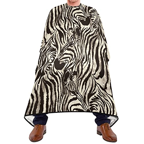 Friseurumhang 140x168cm, Leopardenfleck Zebra Barbier Umhang Einstellbare Unisex Friseure Kleid Professionelle Unisex Friseurumhang, Für Barbershops, Kinder, Erwachsene von 501