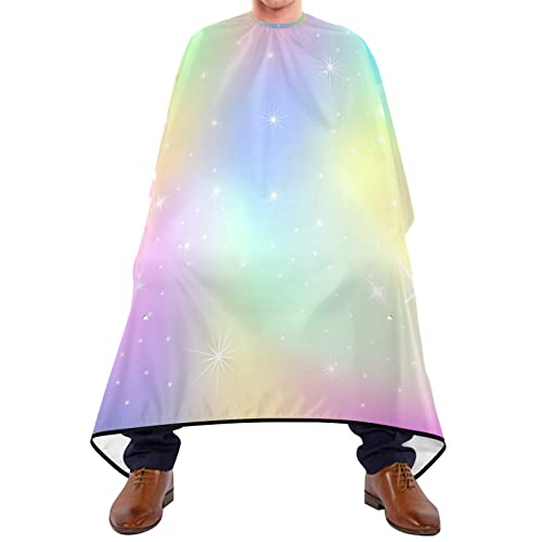 Friseurumhang 140x168cm, Regenbogen Glitzerstern Druck Professionelle Friseure Kleid Einstellbare Barbiere Cape Professionelle Friseur Umhang, Für Färben, Erwachsene, Barbier von 501