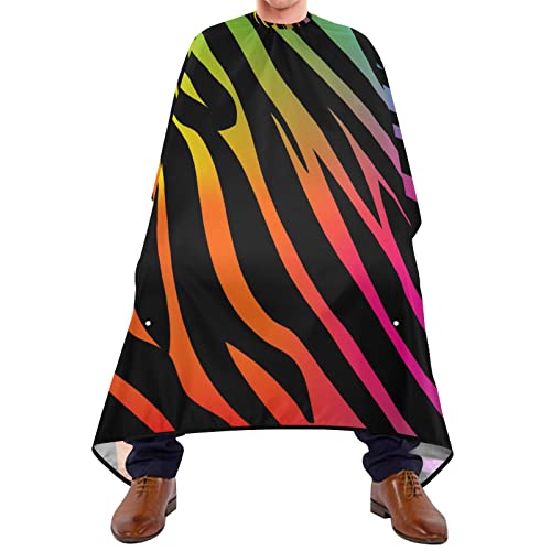 Friseurumhang 140x168cm, Regenbogen Zebra Druck Haarschneideumhang Cape Wasserdicht Salon Barbier Umhang Mode Herren Umhang, Für Barbier, Friseursalon, Erwachsene von 501