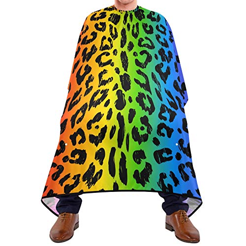 Friseurumhang 140x168cm, Regenbogenleopard Nahtlos Haarschneideumhang Cape Einstellbare Barbiere Cape Professionelle Unisex Friseurumhang, Für Friseursalon, Kinder, Erwachsene von 501