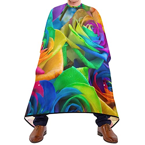 Friseurumhang 140x168cm, Regenbogenrose Haarschneideumhang Cape Mode Unisex Friseure Kleid Wasserdicht Herren Umhang, Für Barbier, Färben, Erwachsene von 501