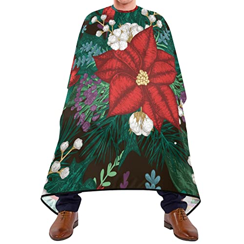 Friseurumhang 140x168cm, Rote Blumen Vintage Friseur Cape Professionelle Haarschneideumhang Cape Mode Professionelle Friseure Kleid, Für Kinder, Färben, Barbier von 501