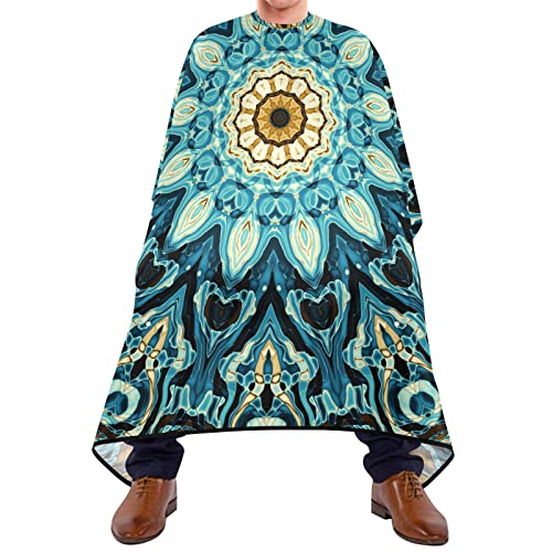 Friseurumhang 140x168cm, Rundes Mandala Professionelle Friseure Kleid Professionelle Unisex Friseure Kleid Wasserdicht Herren Umhang, Für Barbershops, Friseursalon, Färben von 501