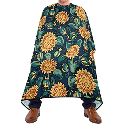 Friseurumhang 140x168cm, Sonnenblumen Auf Dunkelblauem Druck Haarschneideumhang Cape Professionelle Unisex Friseure Kleid Mode Professionelle Friseure Kleid, Für Barbershops, Kinder, Barbier von 501