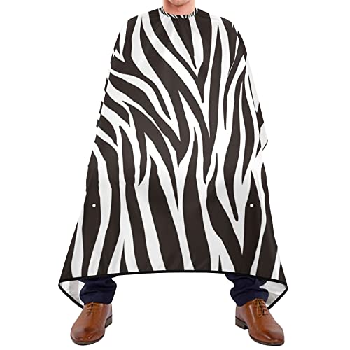 Friseurumhang 140x168cm, Stilvoller Tier Zebra Druck Unisex Friseurumhang Mode Professionelle Friseure Kleid Wasserdicht Salon Barbier Umhang, Für Erwachsene, Färben, Kinder von 501