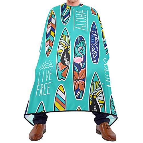 Friseurumhang 140x168cm, Surfbrett Drucken Herren Umhang Mode Unisex Friseure Kleid Wasserdicht Friseur Cape, Für Friseursalon, Barbershops, Erwachsene von 501