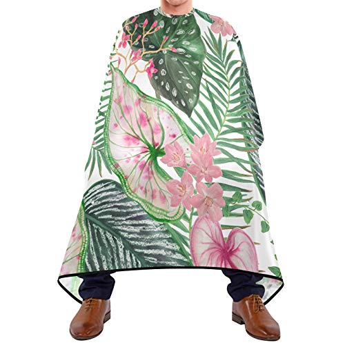 Friseurumhang 140x168cm, Tropische Blumen Paml Blatt Unisex Friseure Kleid Mode Barbiere Cape Wasserdicht Herren Umhang, Für Friseursalon, Färben, Barbershops von 501