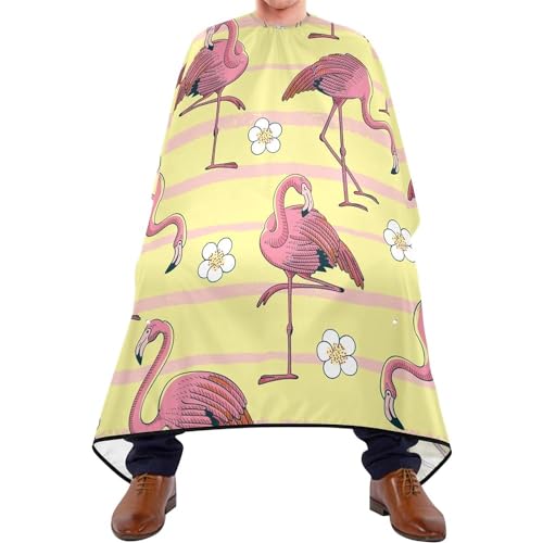 Friseurumhang 140x168cm, Tropischer Flamingo Friseur Cape Einstellbare Unisex Friseurumhang Professionelle Salon Barbier Umhang, Für Barbier, Kinder, Erwachsene von 501