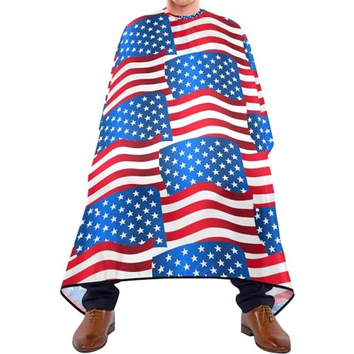 Friseurumhang 140x168cm, Usa Flagge Winkt Herren Umhang Wasserdicht Barbiere Cape Mode Friseur Cape, Für Friseursalon, Färben, Barbier von 501