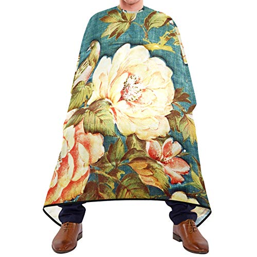 Friseurumhang 140x168cm, Vintage Blumen Und Vögel Friseur Umhang Einstellbare Herren Umhang Professionelle Unisex Friseure Kleid, Für Friseursalon, Kinder, Färben von 501