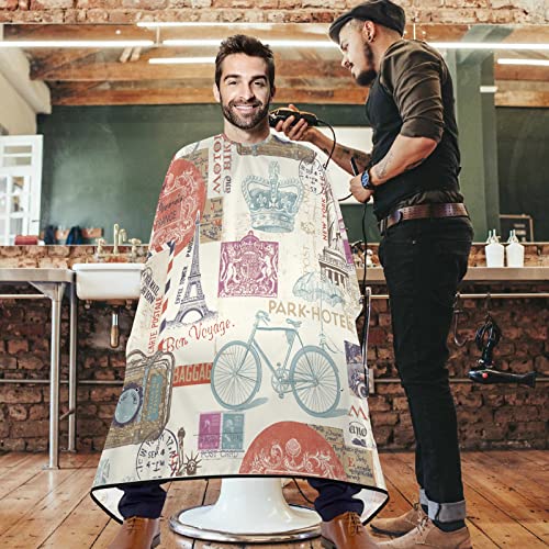 Friseurumhang Eiffelturm, Statue Der Freiheit Haar Salon Cape Antistatisch Haarschneideumhang Professionelle Frisierumhang Für Haarschnitt Haushalt Erwachsene 140x168cm von 501
