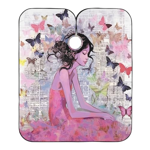 Friseurumhang Fee Mädchen Schmetterling Haarschneideumhang Professionelle Haar Salon Cape Einstellbare Frisierumhang Für Erwachsene Haarschnitt Haushalt 140x168cm von 501