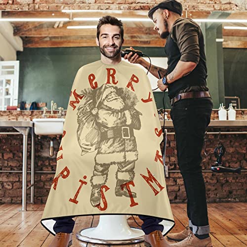 Friseurumhang Retro Weihnachten Weihnachtsmann Schriftzug Stempel Haar Salon Cape Geeignet Haarschneideumhang Professionelle Barber Cape Für Friseurläden Haushalt Haarschnitt 140x168cm von 501