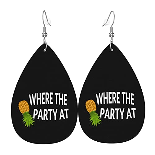 Ohrringe Upside Pineapple Lustiger Swinger Baumeln Ohrringe Vintage Leder Ohrringe Klassischen Ohrringe Baumeln Für Mädchen Einheitsgröße Schmuck von 501