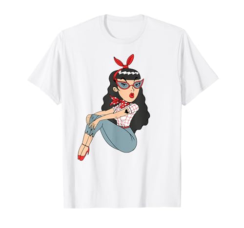 50er Jahre Vintage Mode Frau Mädchen T-Shirt 50er Jahre Vintage Mode Frau Mädchen T-Shirt von 50s Vintage Mädchen