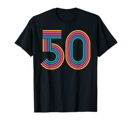 Zahl 50, fünfzig 50. Jahrestag Männer Frauen 50. Geburtstag T-Shirt von 50th Birthday & Anniversary Gifts by Art Like Wow