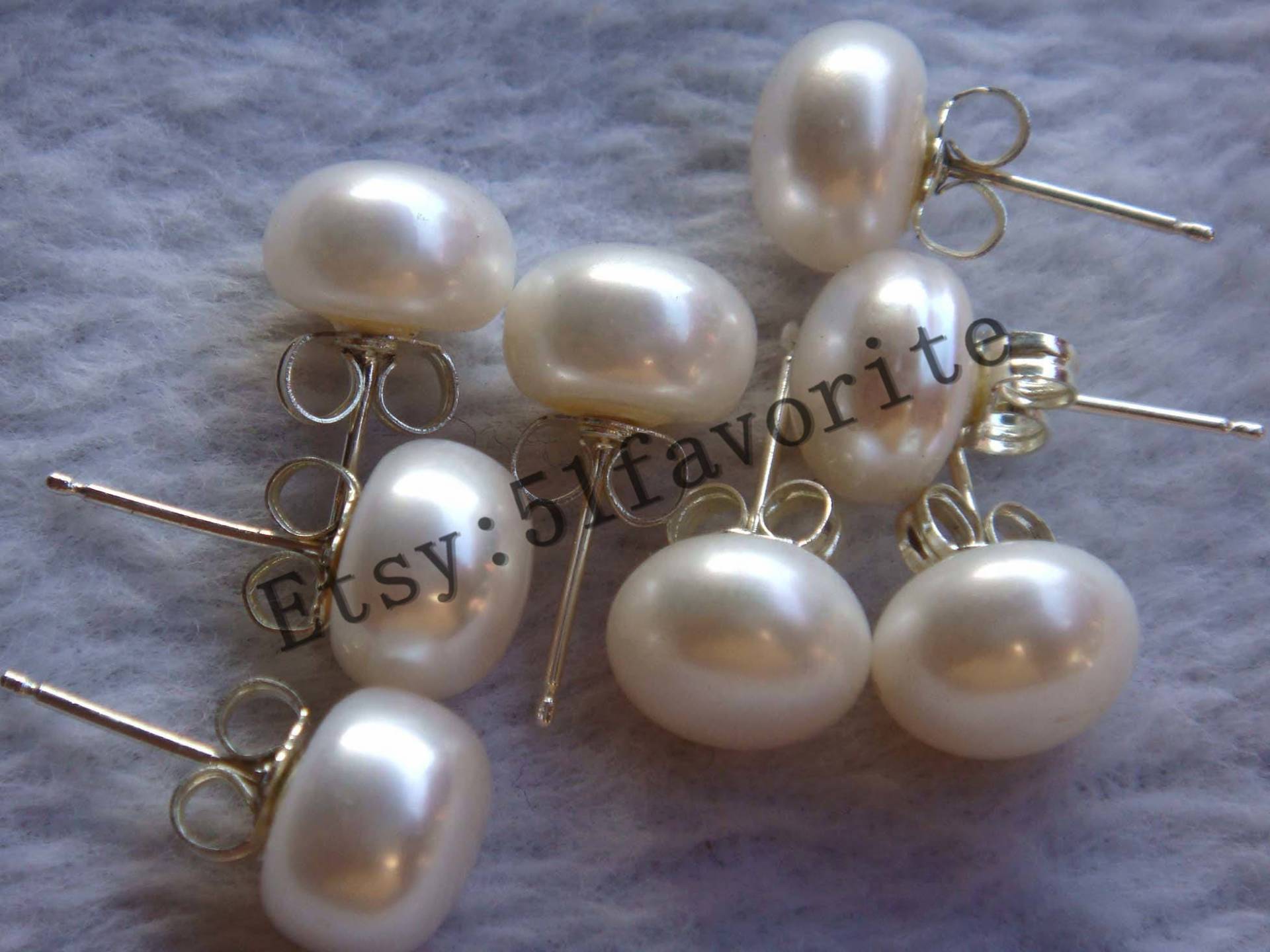 Süsswasserperlen Ohrstecker 925Er Silber, Grosshandels - 4Er Set von 51favorite