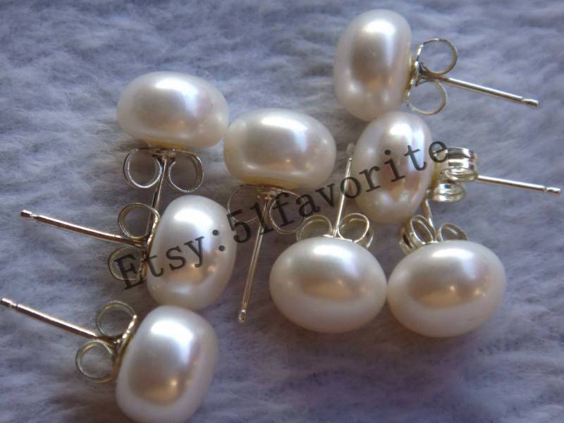 Süsswasserperlen Ohrstecker 925Er Silber, Grosshandels - 4Er Set von 51favorite