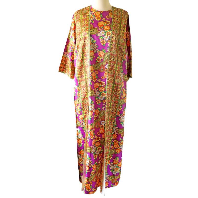 Vintage 60Er Jahre Maxi Kleid Mit Blumenmuster Psychedelic Boho von 521Gemini