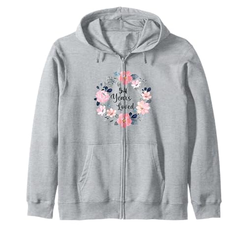 54 Years Loved 54th Birthday Floral 54 Year Old Men Women Kapuzenjacke von 54th Birthday 54 Years Old Gifts for Mom Grandma