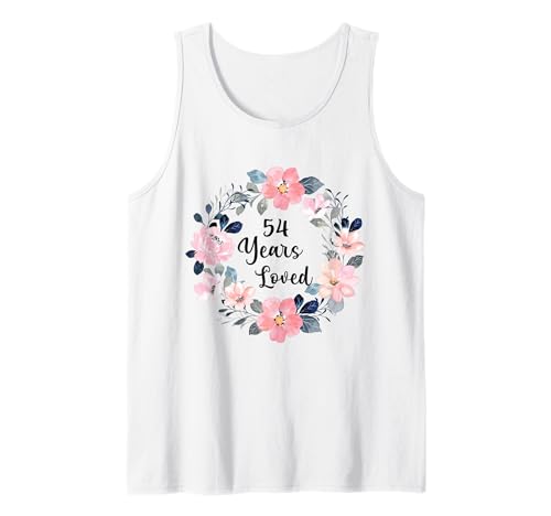 54 Years Loved 54th Birthday Floral 54 Year Old Men Women Tank Top von 54th Birthday 54 Years Old Gifts for Mom Grandma